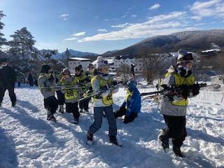 １年スキー移動教室（２日目）スキー講習、開始